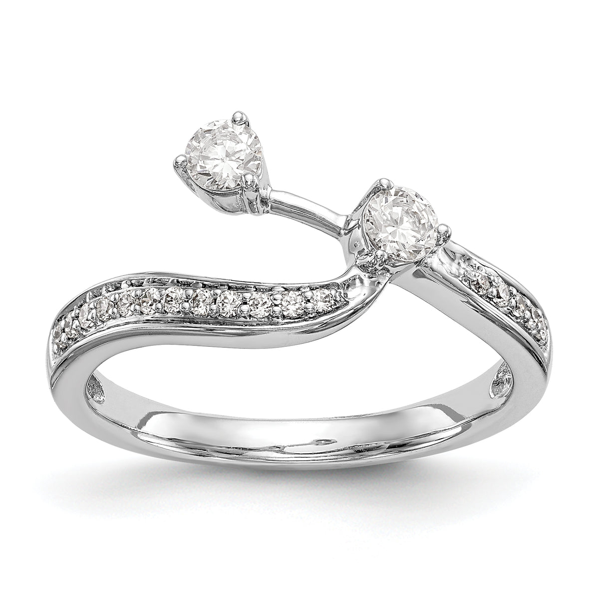 14k White Gold 1/3 carat Lab Grown Diamond VS/SI Complete Contoured Wedding Band