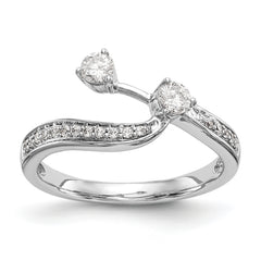 14k White Gold 1/3 carat Lab Grown Diamond VS/SI Complete Contoured Wedding Band