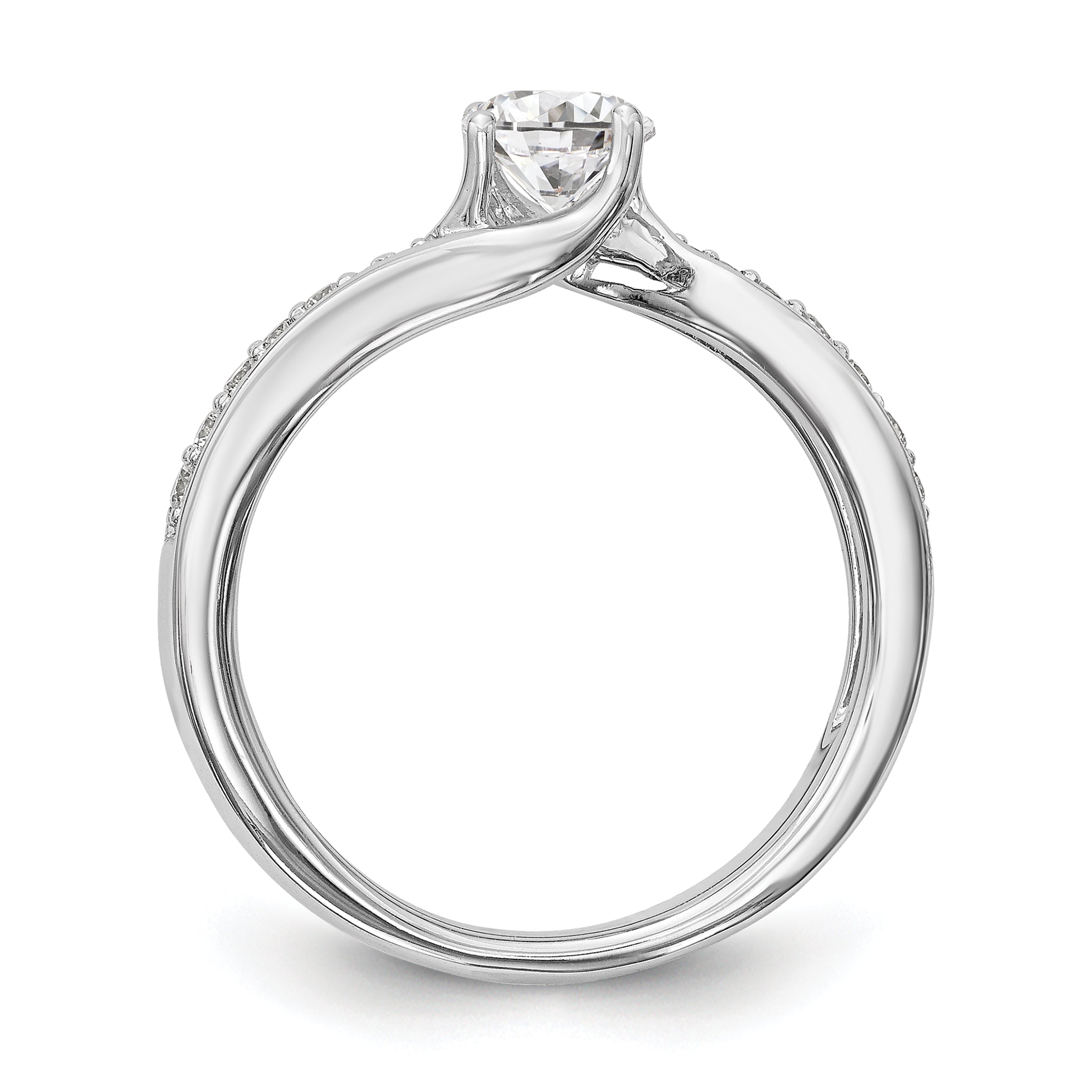 14k White Gold 5/8 carat Lab Grown Diamond VS/SI Complete By-Pass Engagement Ring