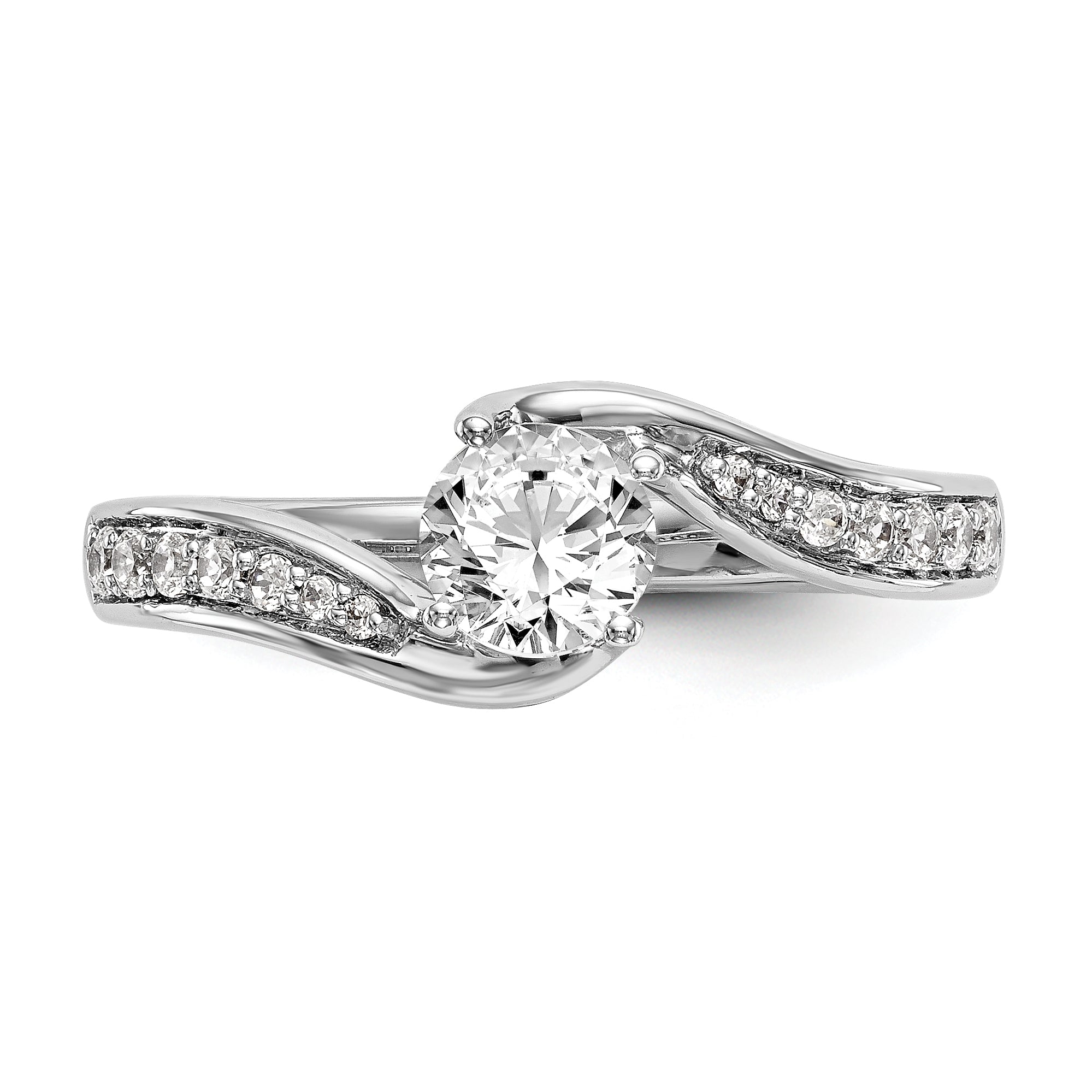 14k White Gold 5/8 carat Lab Grown Diamond VS/SI Complete By-Pass Engagement Ring