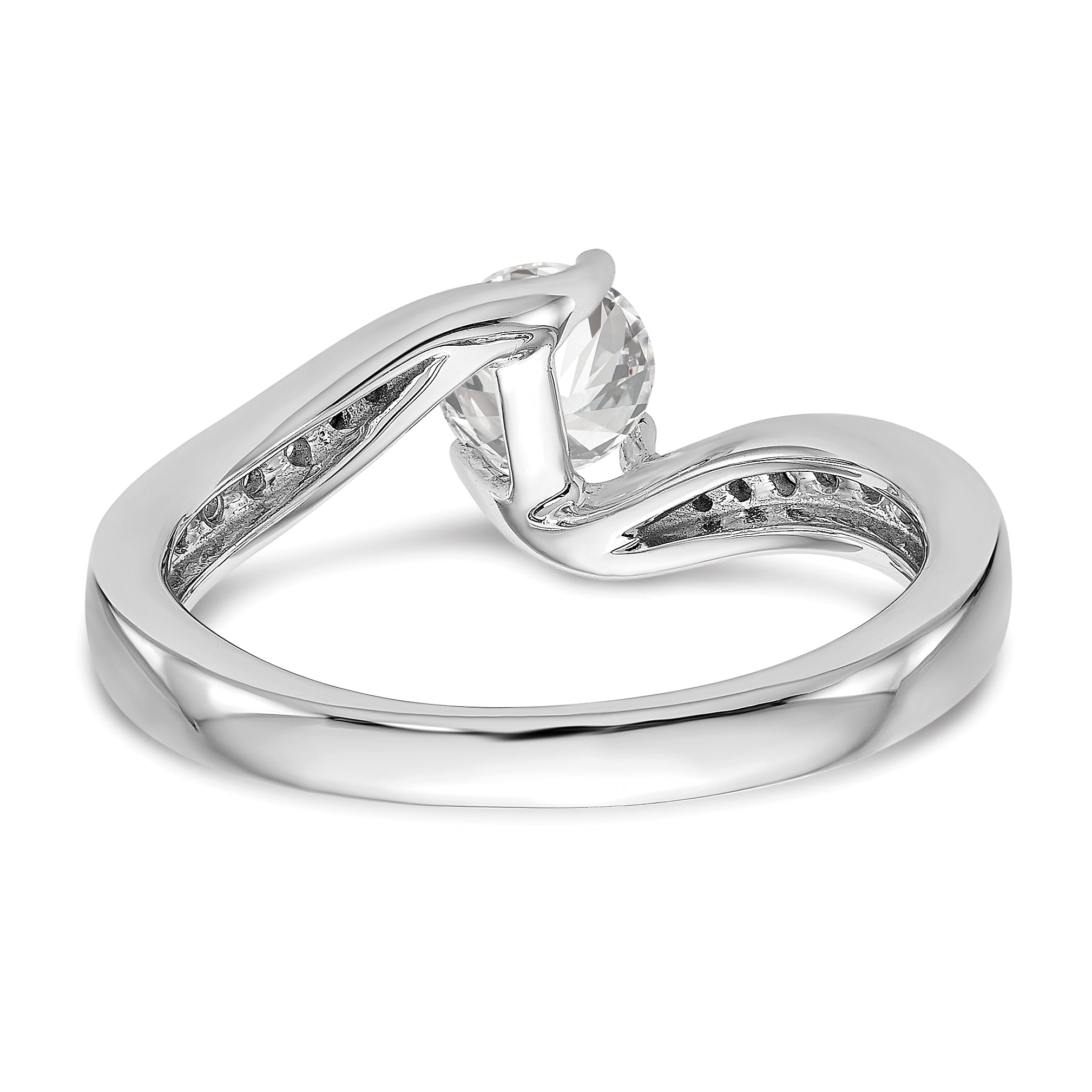 14k White Gold 5/8 carat Lab Grown Diamond VS/SI Complete By-Pass Engagement Ring