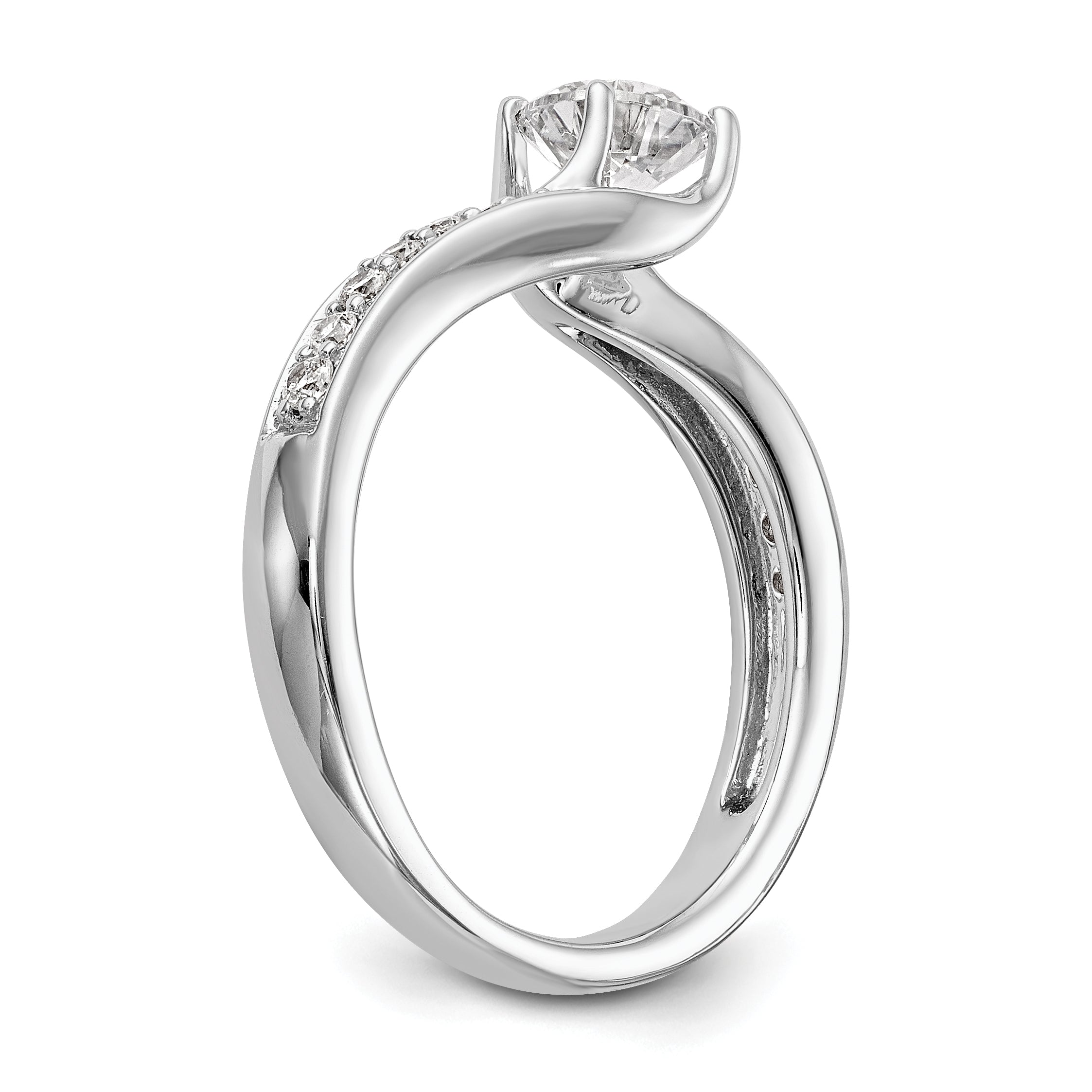 14k White Gold 5/8 carat Lab Grown Diamond VS/SI Complete By-Pass Engagement Ring