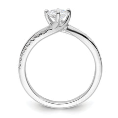 14k White Gold 1/2 carat Lab Grown Diamond VS/SI+ G+ Round Complete Engagement Ring