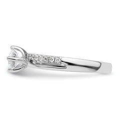14k White Gold 1/2 carat Lab Grown Diamond VS/SI+ G+ Round Complete Engagement Ring