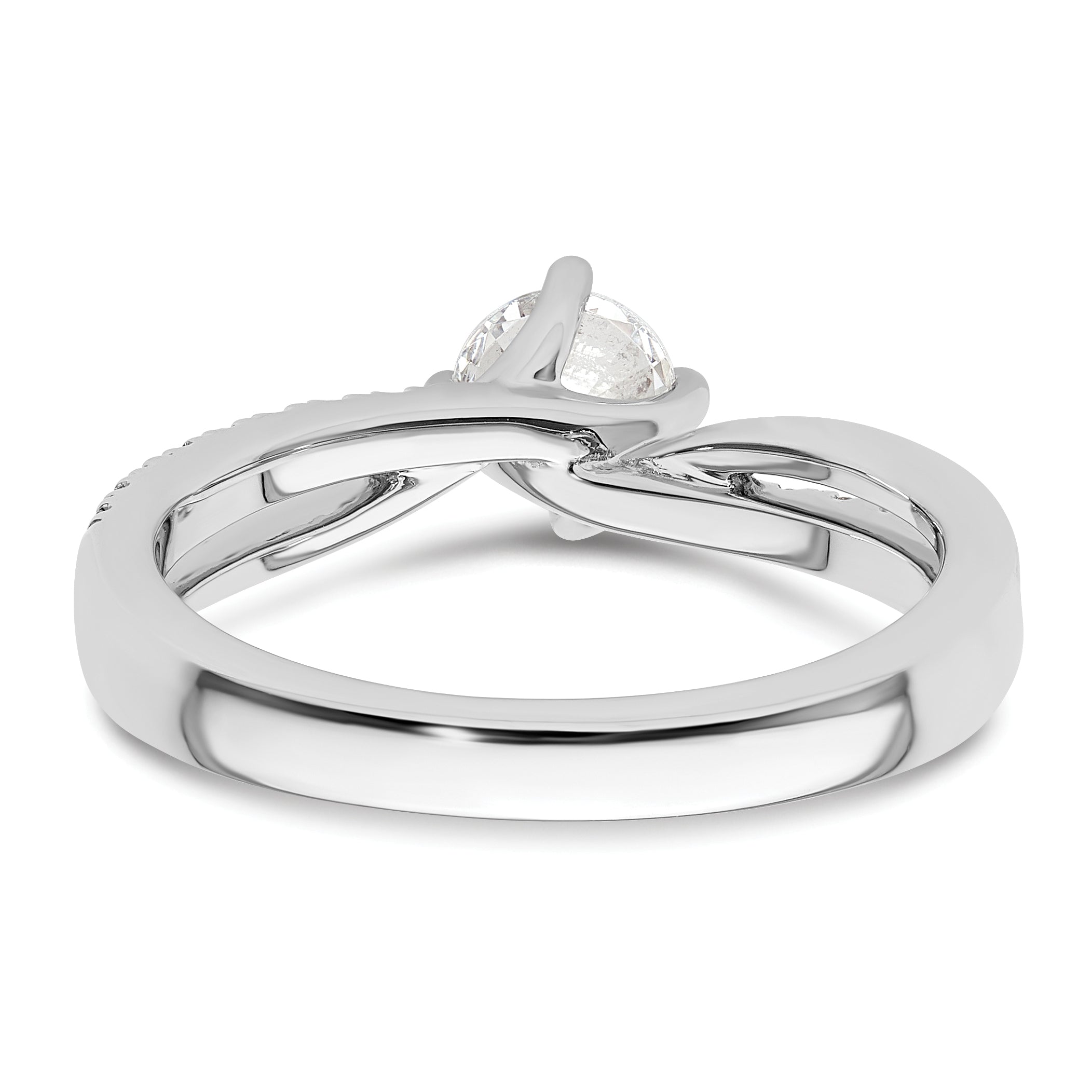 14k White Gold 1/2 carat Lab Grown Diamond VS/SI+ G+ Round Complete Engagement Ring