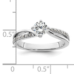 14k White Gold 1/2 carat Lab Grown Diamond VS/SI+ G+ Round Complete Engagement Ring