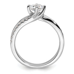 14k White Gold 3/7 carat Lab Grown Diamond VS/SI+ G+ Round Semi Mount Engagement Ring
