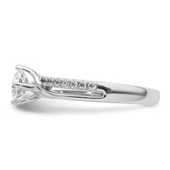 14k White Gold 3/7 carat Lab Grown Diamond VS/SI+ G+ Round Semi Mount Engagement Ring