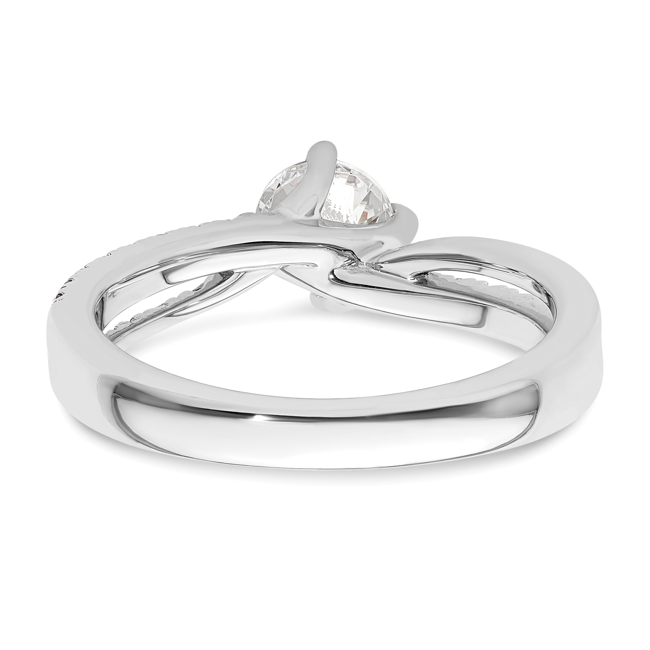 14k White Gold 3/7 carat Lab Grown Diamond VS/SI+ G+ Round Semi Mount Engagement Ring