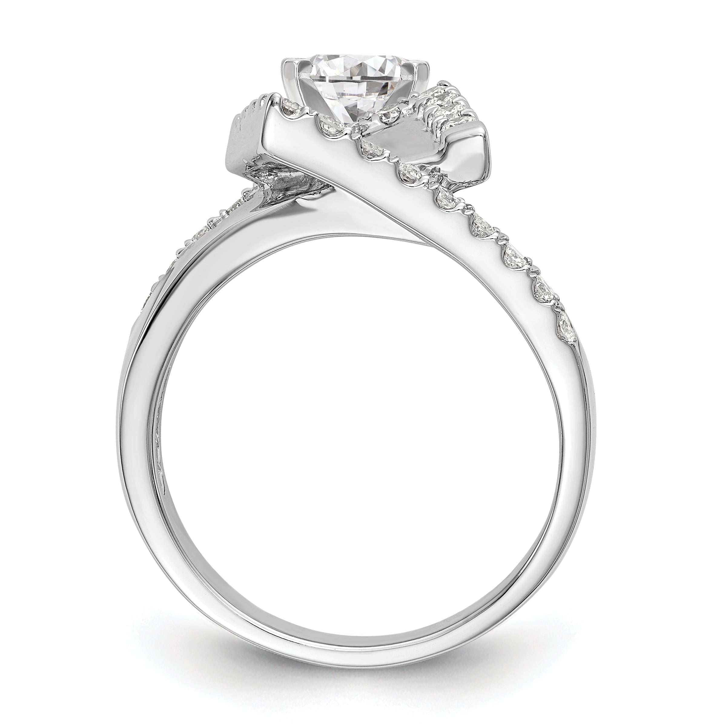 14k White Gold 1/2 carat Lab Grown Diamond VS/SI+ G+ Semi-Mount Pet Set Engagement Ring Secondary image
