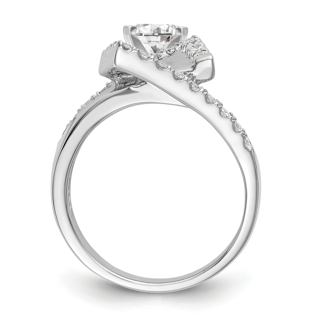14k White Gold 1/2 carat Lab Grown Diamond VS/SI+ G+ Semi-Mount Pet Set Engagement Ring