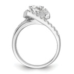 14k White Gold 1/2 carat Lab Grown Diamond VS/SI+ G+ Semi-Mount Pet Set Engagement Ring