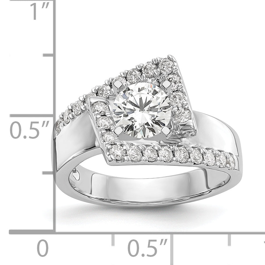 14k White Gold 1/2 carat Lab Grown Diamond VS/SI+ G+ Semi-Mount Pet Set Engagement Ring