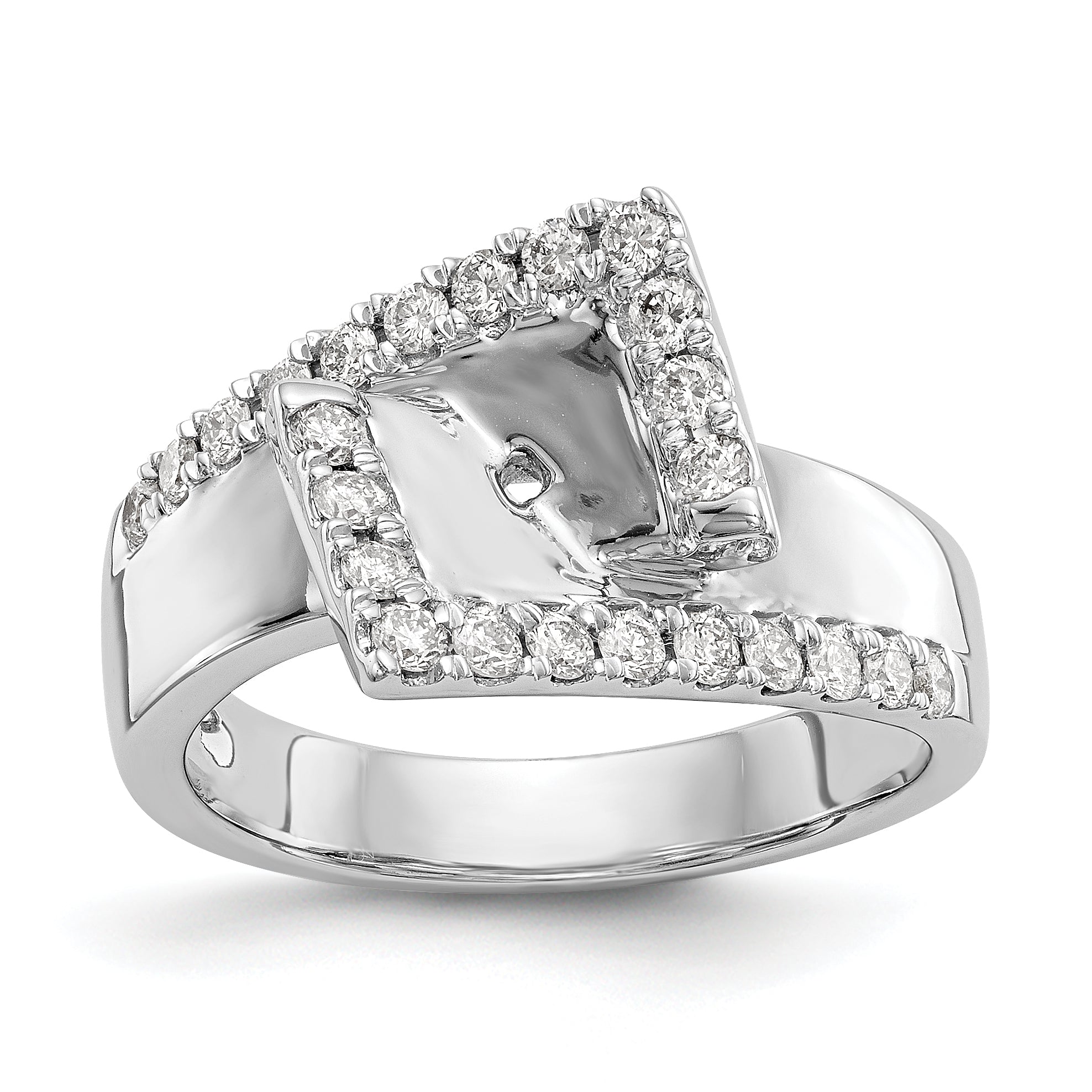 14k White Gold 1/2 carat Lab Grown Diamond VS/SI+ G+ Semi-Mount Pet Set Engagement Ring