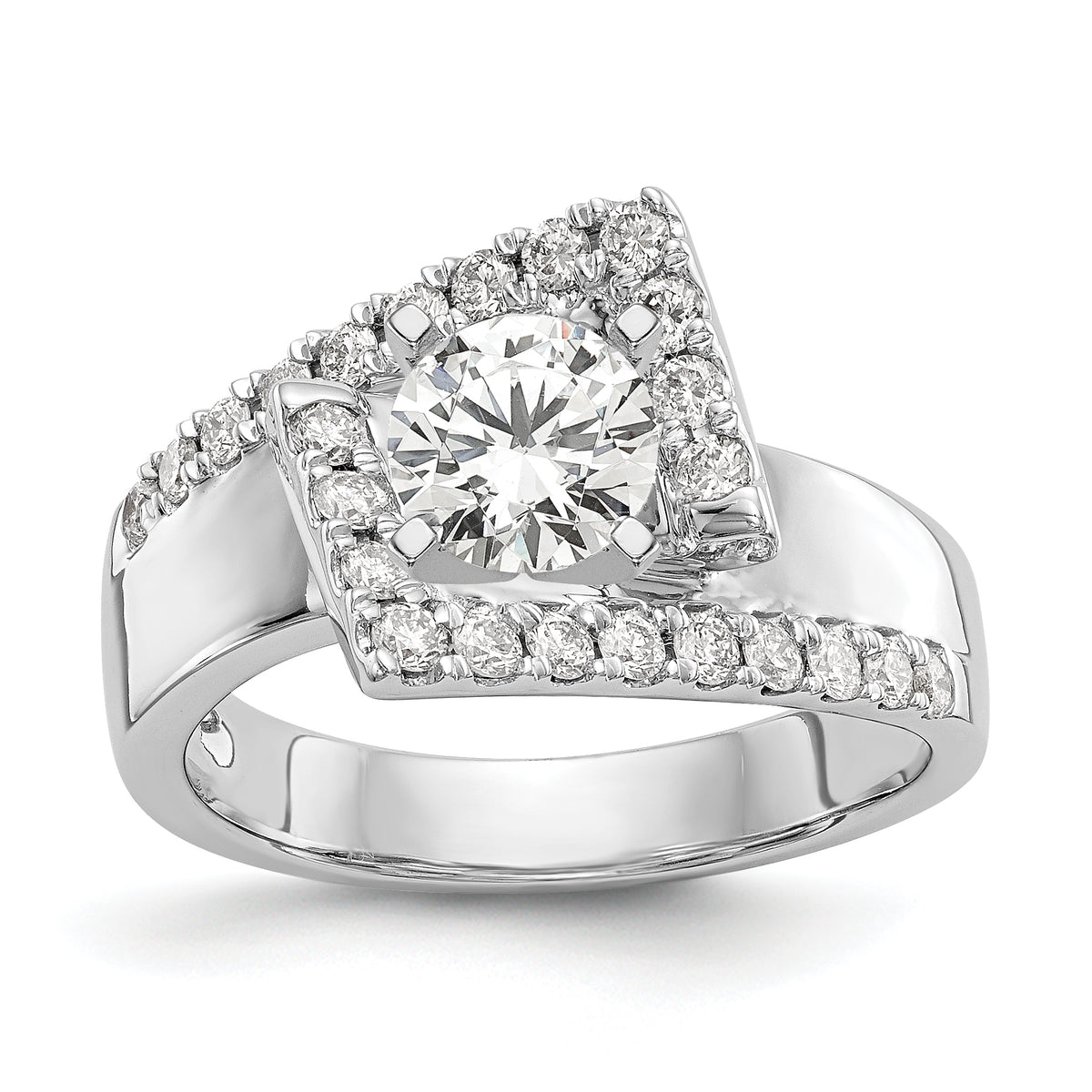 14k White Gold 1/2 carat Lab Grown Diamond VS/SI+ G+ Semi-Mount Pet Set Engagement Ring