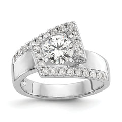 14k White Gold 1/2 carat Lab Grown Diamond VS/SI+ G+ Semi-Mount Pet Set Engagement Ring