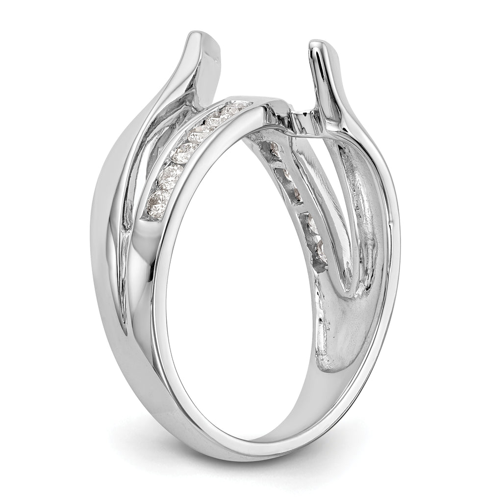14k White Gold 1/5 carat Lab Grown Diamond VS/SI+ G+ Semi-Mount Pet Set Engagement Ring