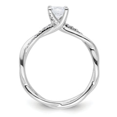 14k White Gold 5/8 carat Lab Grown Diamond VS/SI+ G+ Round Complete Bypass Engagment Ring