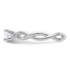 14k White Gold 5/8 carat Lab Grown Diamond VS/SI+ G+ Round Complete Bypass Engagment Ring
