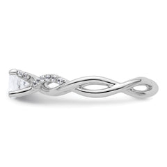 14k White Gold 5/8 carat Lab Grown Diamond VS/SI+ G+ Round Complete Bypass Engagment Ring