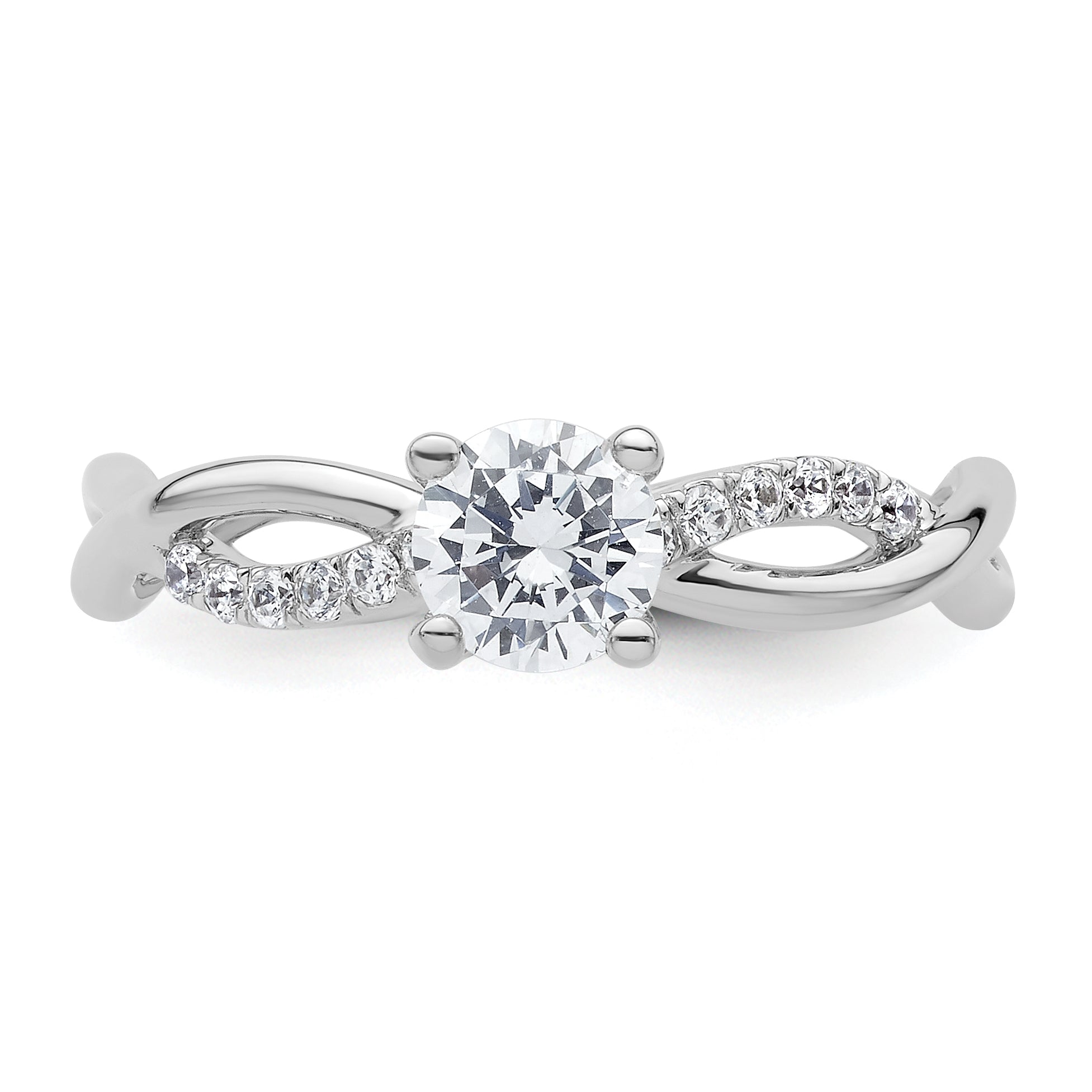 14k White Gold 5/8 carat Lab Grown Diamond VS/SI+ G+ Round Complete Bypass Engagment Ring