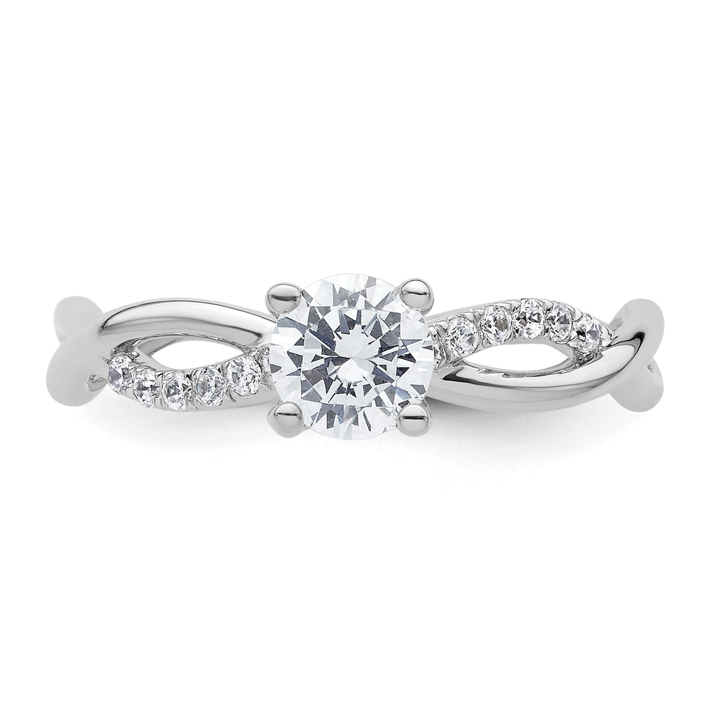 14k White Gold 5/8 carat Lab Grown Diamond VS/SI+ G+ Round Complete Bypass Engagment Ring