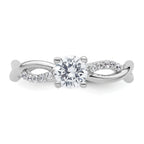 14k White Gold 5/8 carat Lab Grown Diamond VS/SI+ G+ Round Complete Bypass Engagment Ring