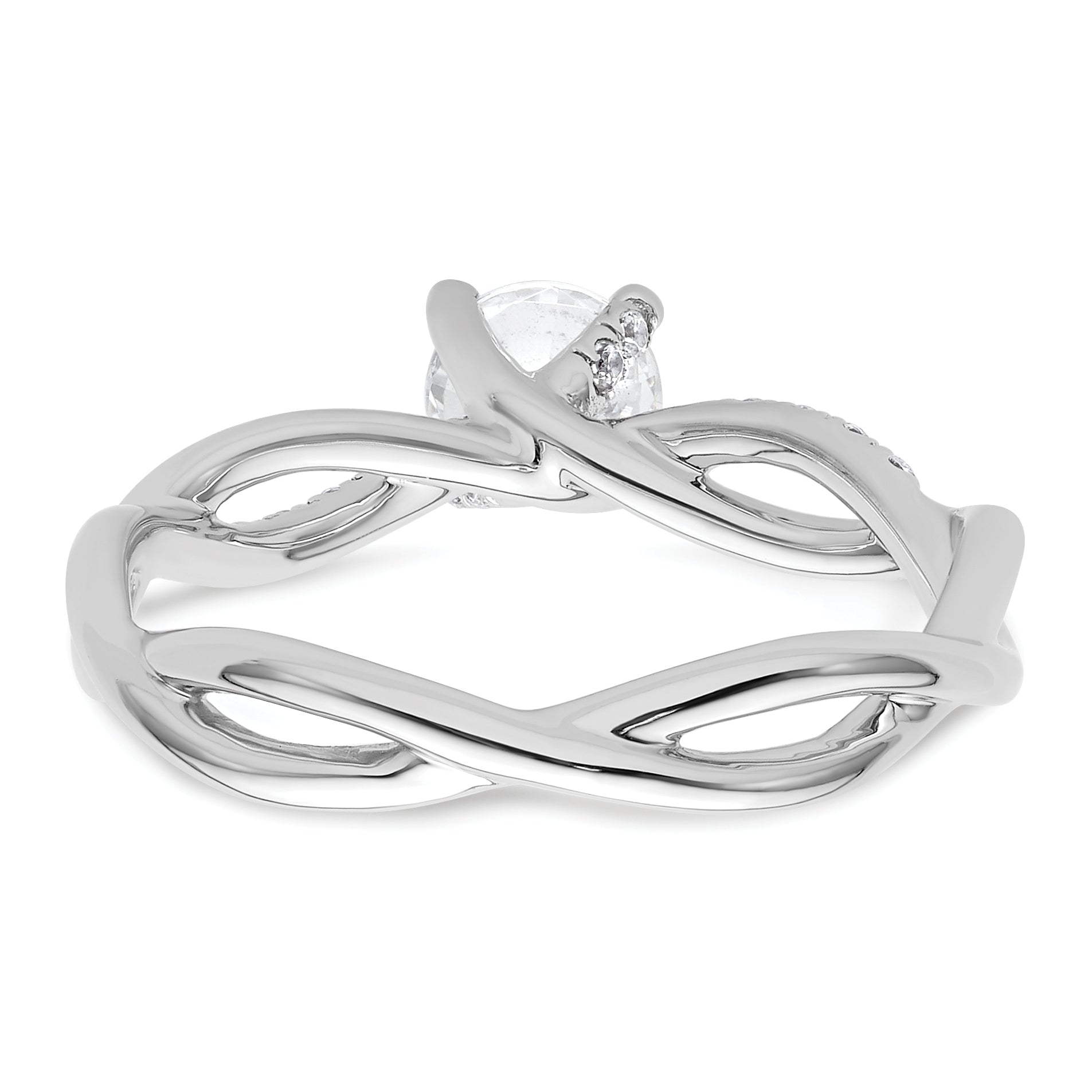 14k White Gold 5/8 carat Lab Grown Diamond VS/SI+ G+ Round Complete Bypass Engagment Ring