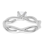 14k White Gold 5/8 carat Lab Grown Diamond VS/SI+ G+ Round Complete Bypass Engagment Ring