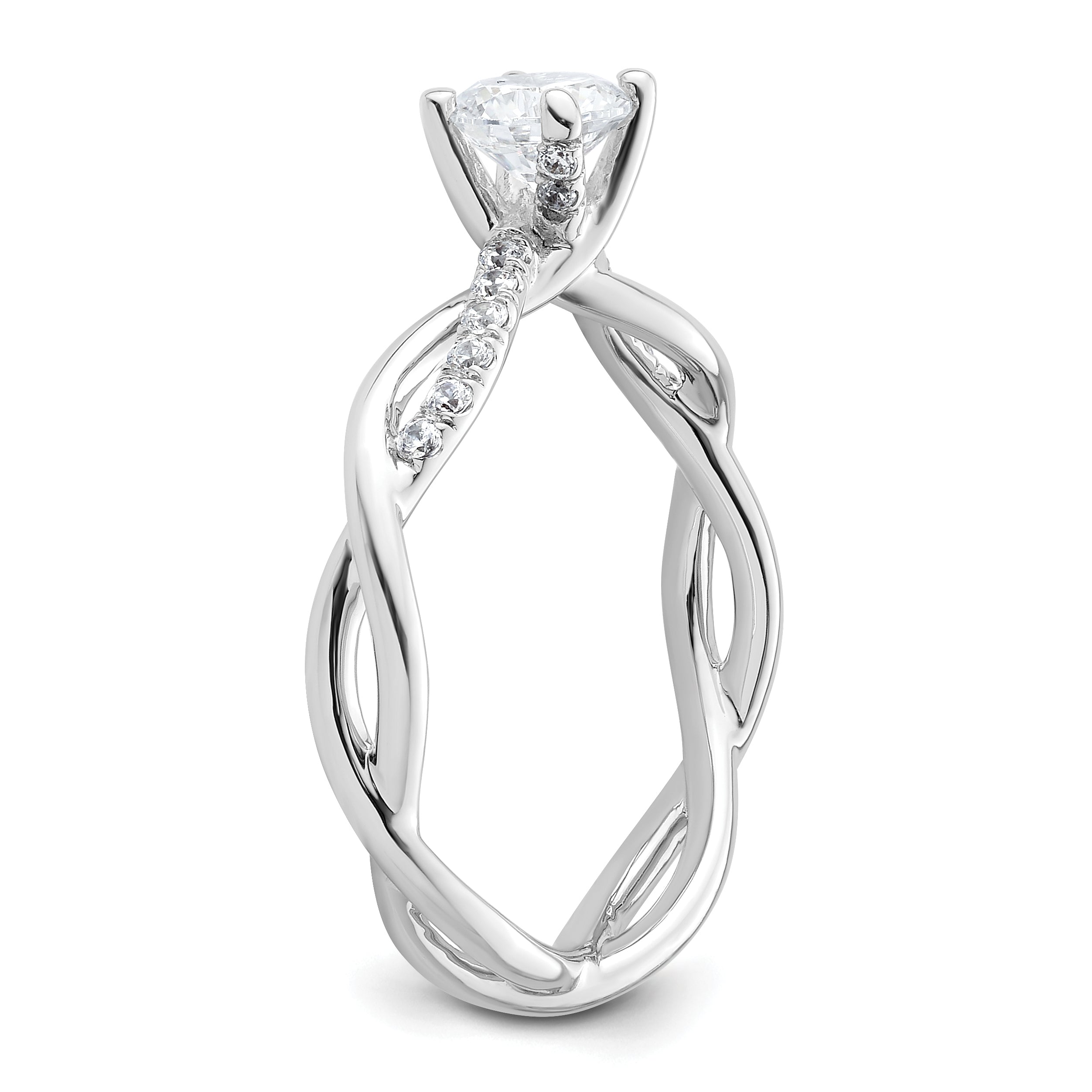 14k White Gold 5/8 carat Lab Grown Diamond VS/SI+ G+ Round Complete Bypass Engagment Ring