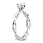 14k White Gold 5/8 carat Lab Grown Diamond VS/SI+ G+ Round Complete Bypass Engagment Ring