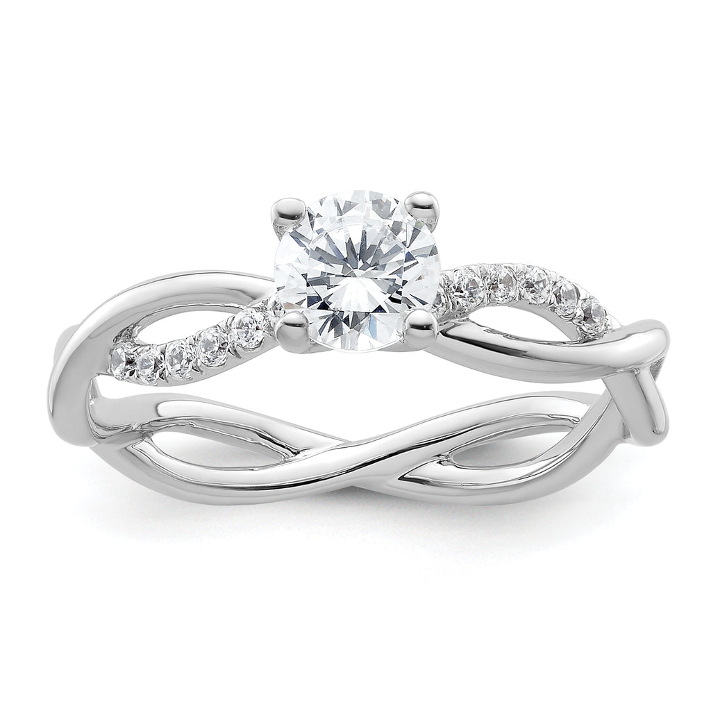 14k White Gold 5/8 carat Lab Grown Diamond VS/SI+ G+ Round Complete Bypass Engagment Ring