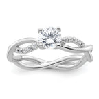 14k White Gold 5/8 carat Lab Grown Diamond VS/SI+ G+ Round Complete Bypass Engagment Ring