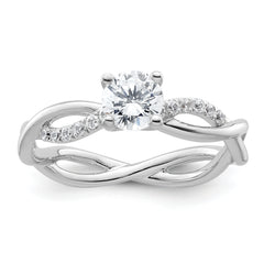 14k White Gold 5/8 carat Lab Grown Diamond VS/SI+ G+ Round Complete Bypass Engagment Ring