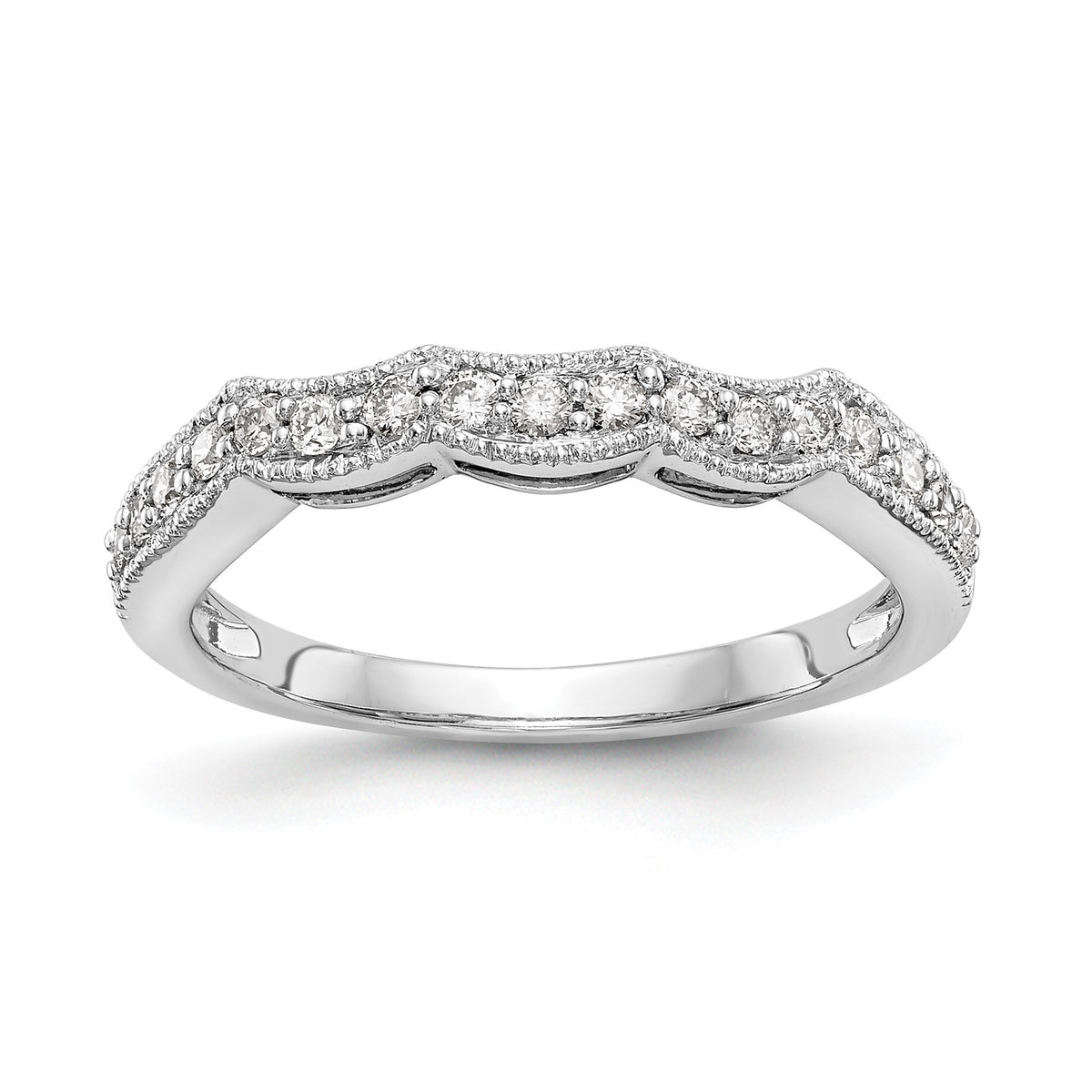 Lab-Grown Diamond Wedding Band in 14K White Gold, 2mm (1/4 ct. tw.), Size 7 - Sophia Jewelers