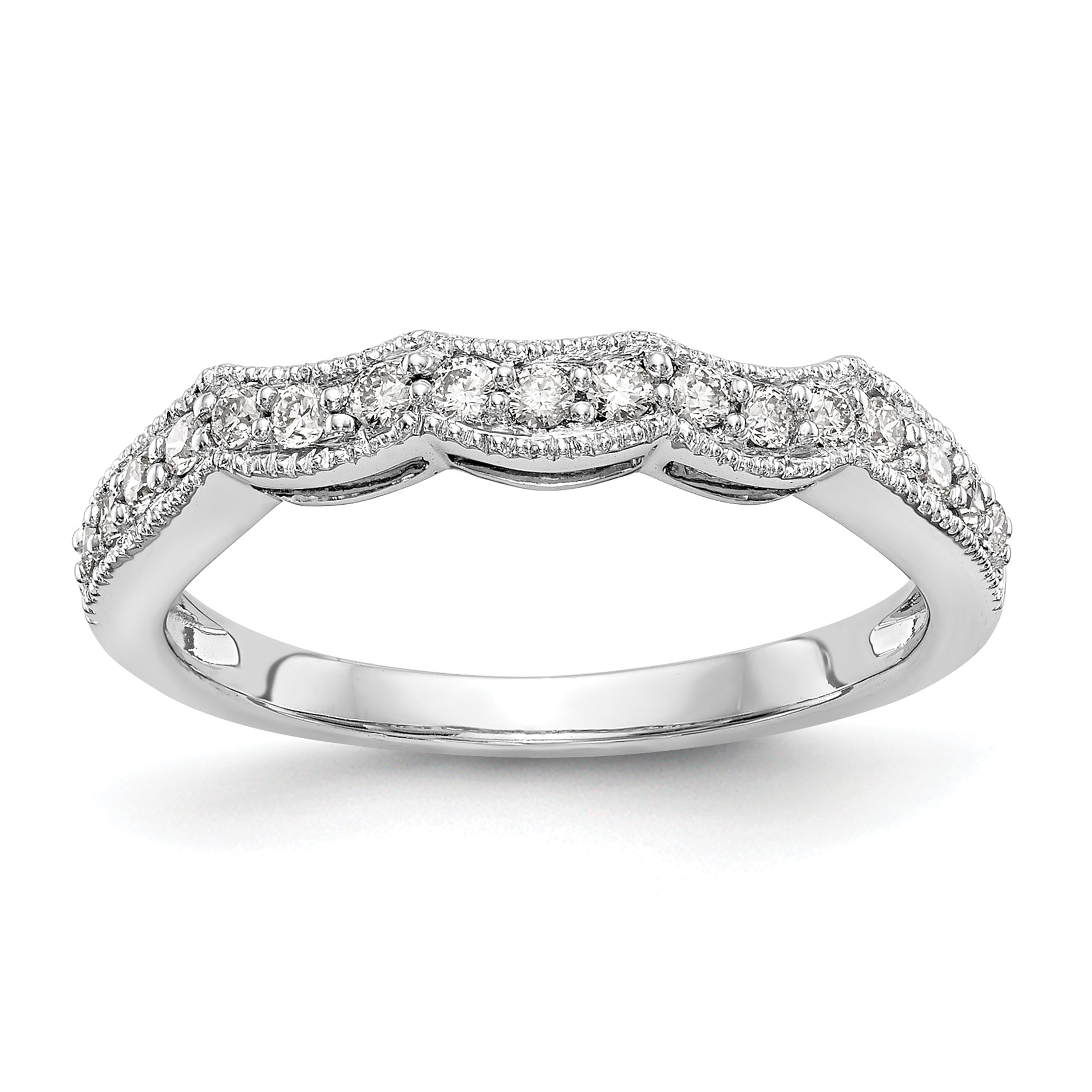 14K White Gold Lab Grown Diamond VS/SI+ G+ Wedding Band