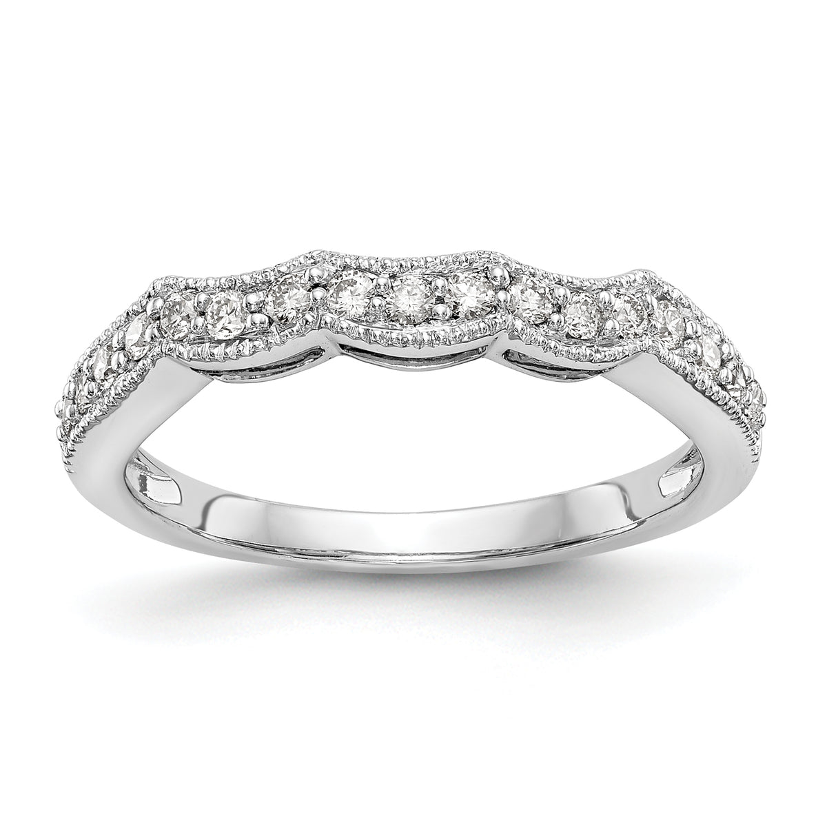 14K White Gold Lab Grown Diamond VS/SI+ G+ Wedding Band
