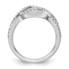 14k White Gold 1/2 carat Lab Grown Diamond VS/SI+ G+ Semi Mount Criss Cross Peg Set Engagement Ring