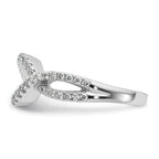 14k White Gold 1/2 carat Lab Grown Diamond VS/SI+ G+ Semi Mount Criss Cross Peg Set Engagement Ring