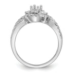 14k White Gold 5/8 carat Lab Grown Diamond VS/SI+ G+ Round Complete Criss Cross Engagement Ring
