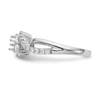14k White Gold 5/8 carat Lab Grown Diamond VS/SI+ G+ Round Complete Criss Cross Engagement Ring
