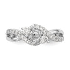 14k White Gold 5/8 carat Lab Grown Diamond VS/SI+ G+ Round Complete Criss Cross Engagement Ring