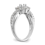 14k White Gold 5/8 carat Lab Grown Diamond VS/SI+ G+ Round Complete Criss Cross Engagement Ring