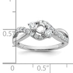 14k White Gold 5/8 carat Lab Grown Diamond VS/SI+ G+ Round Complete Criss Cross Engagement Ring