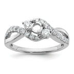 14k White Gold 5/8 carat Lab Grown Diamond VS/SI+ G+ Round Complete Criss Cross Engagement Ring