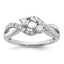 14k White Gold 5/8 carat Lab Grown Diamond VS/SI+ G+ Round Complete Criss Cross Engagement Ring