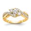 14k 5/8 carat Lab Grown Diamond VS/SI+ G+ Round Complete Criss Cross Engagement Ring