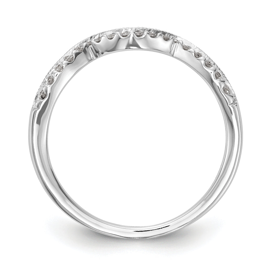 14k White Gold 1/8 carat Lab Grown Diamond VS/SI+ G+ Complete Wedding Band
