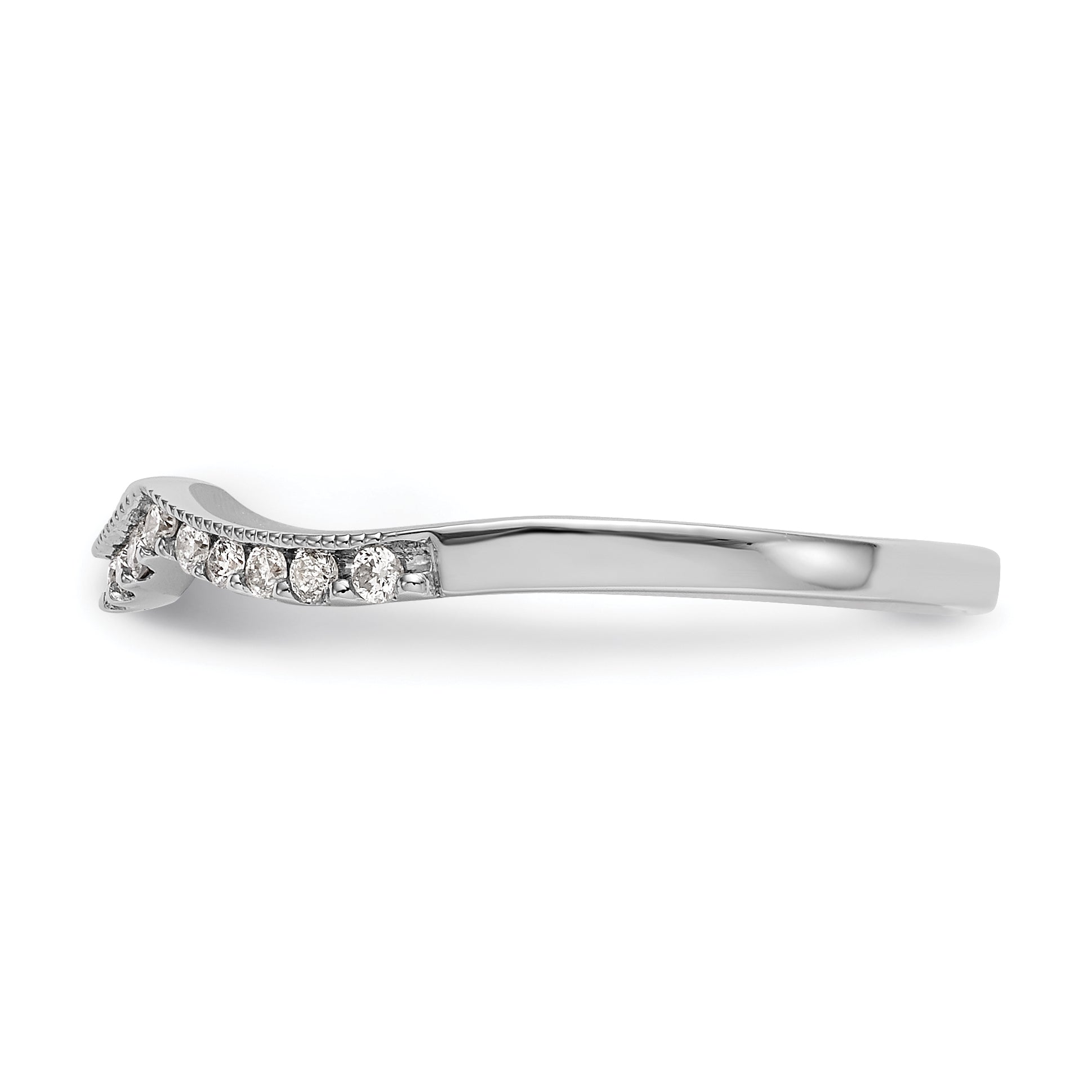14k White Gold 1/8 carat Lab Grown Diamond VS/SI+ G+ Complete Wedding Band