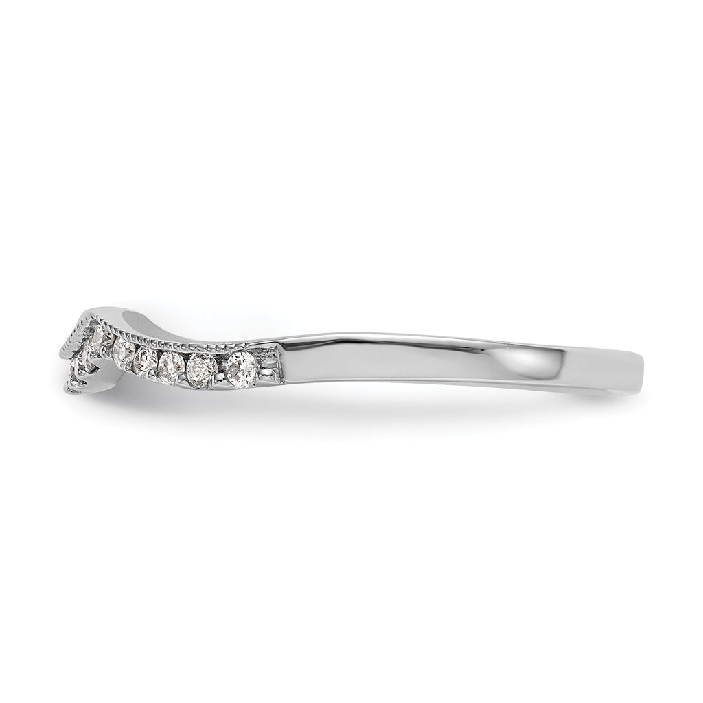 14k White Gold 1/8 carat Lab Grown Diamond VS/SI+ G+ Complete Wedding Band
